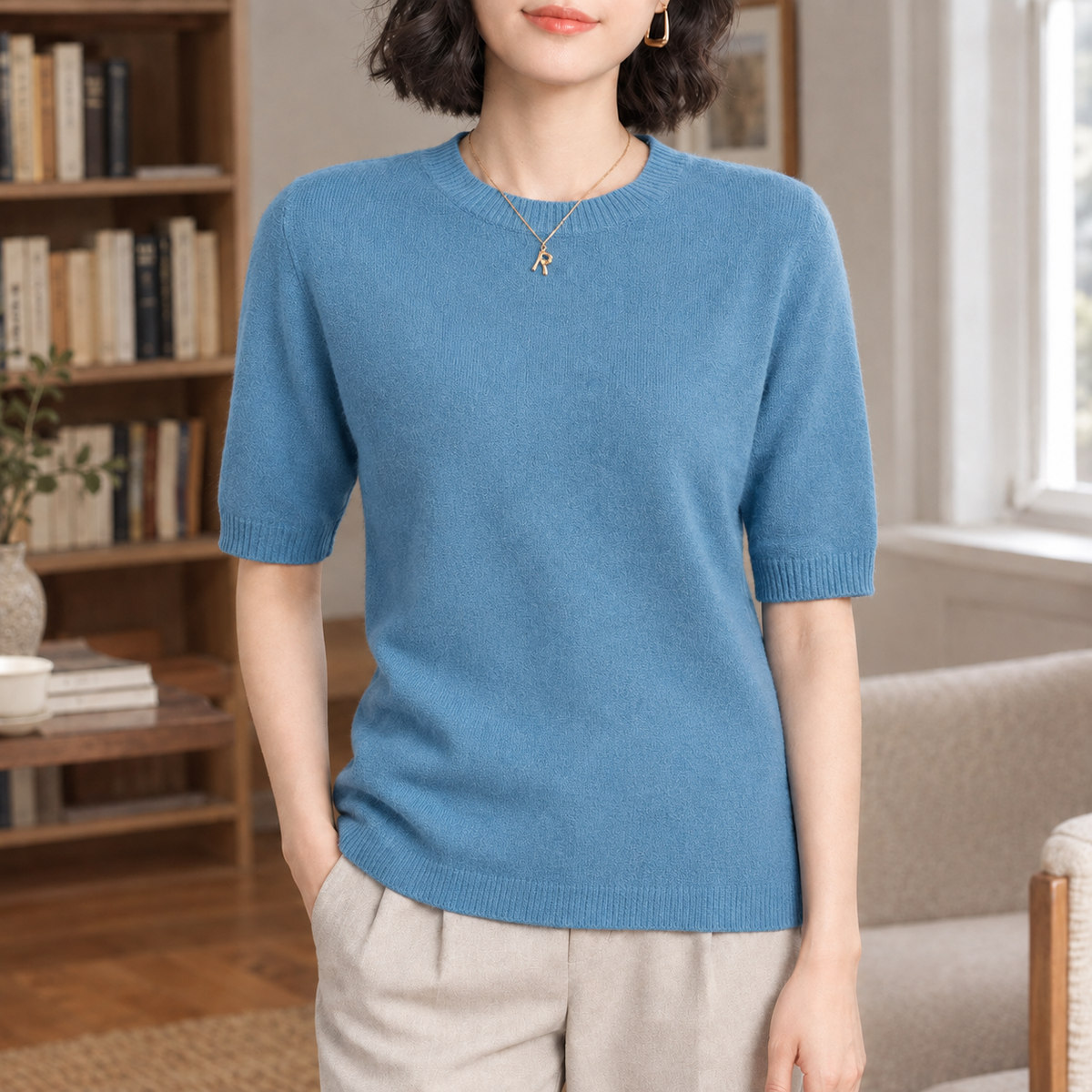 Gwendolen Crewneck Sweater - Blue