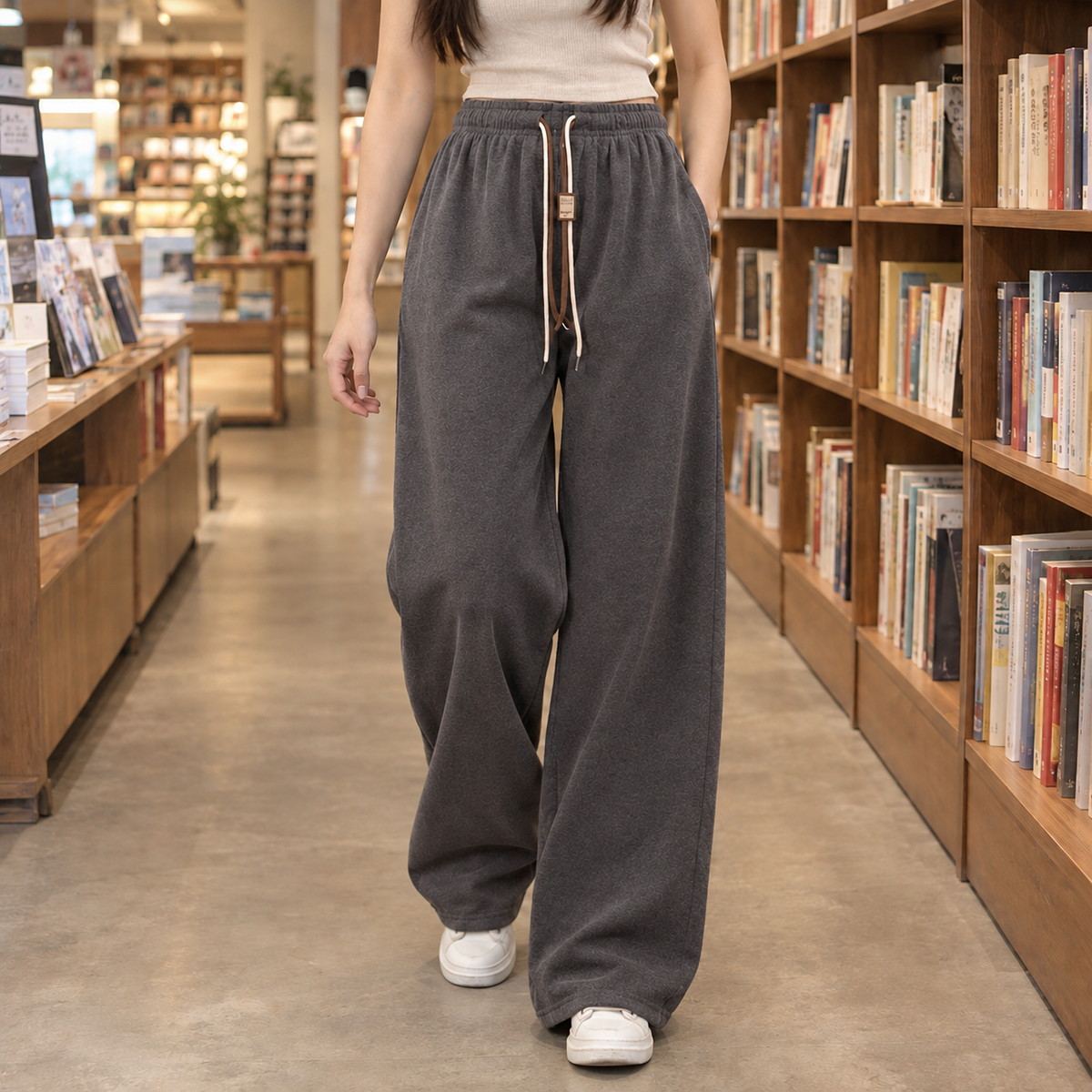 Hildegarde Wide Leg Pants - Gray