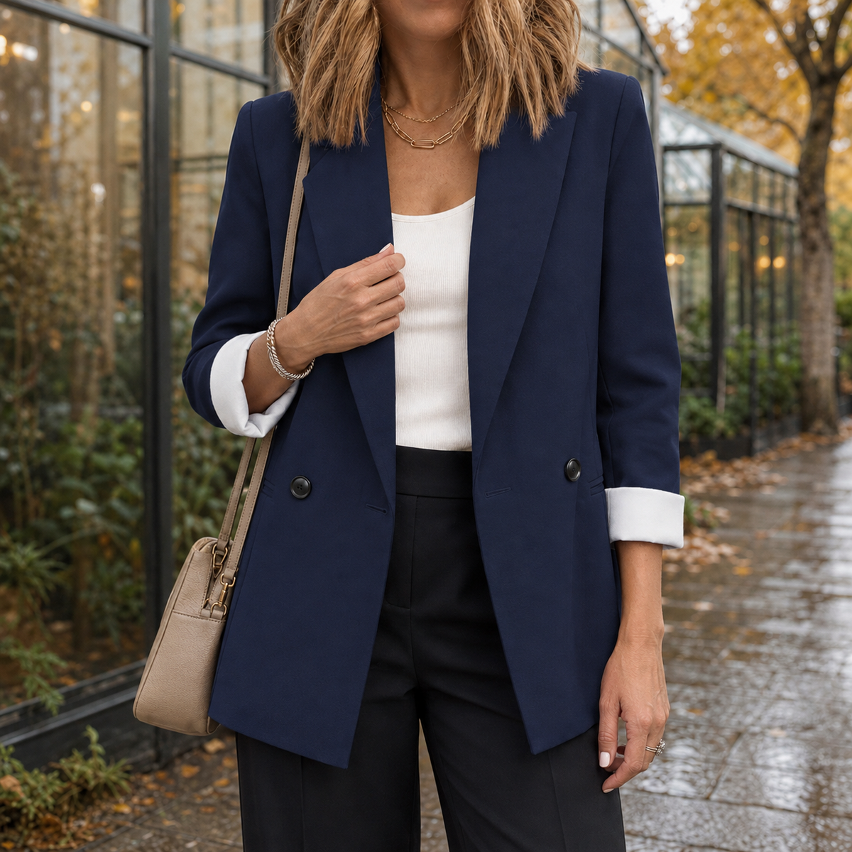 Ysabel Relaxed Blazer - Navy Blue