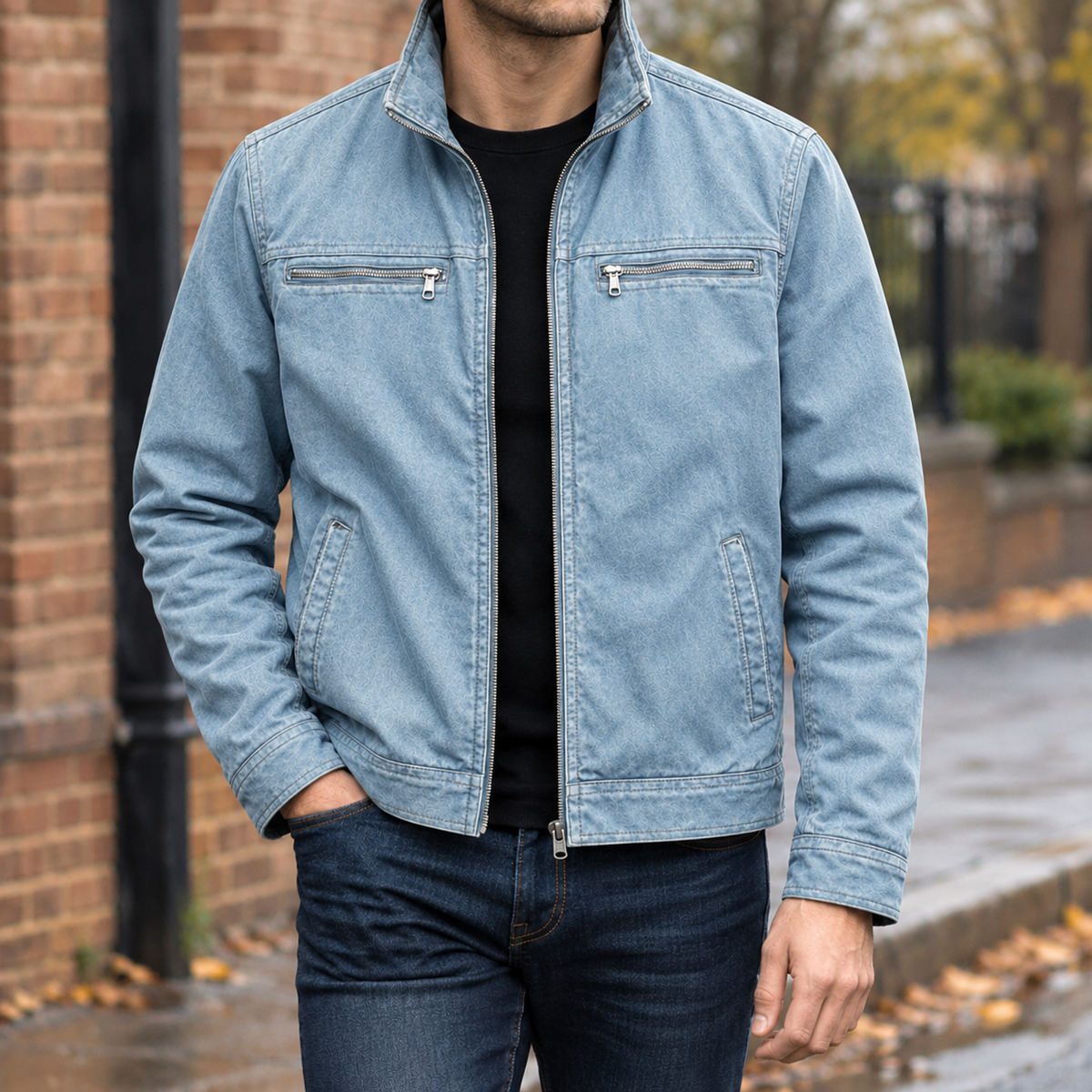 Benoit Zip Jacket - Denim Blue