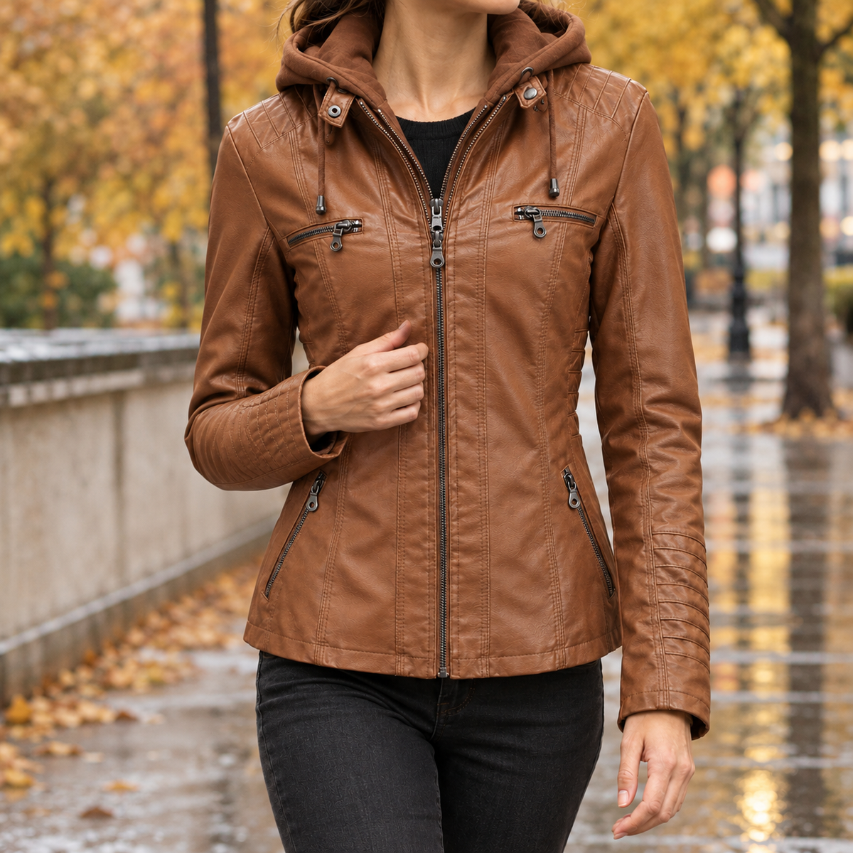 Ernestine Hooded Jacket - Camel