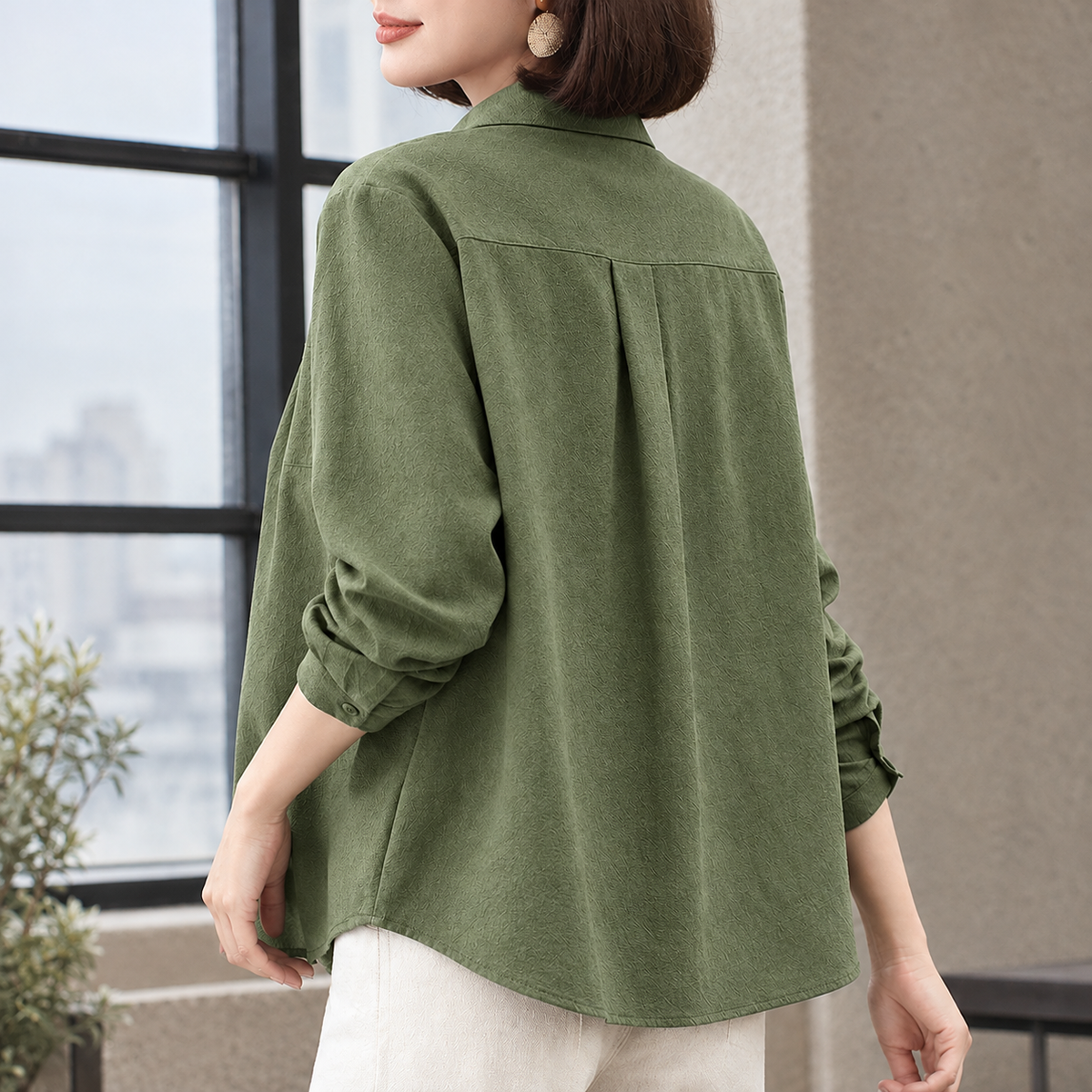 Belinda Cotton Shirt - Army Green