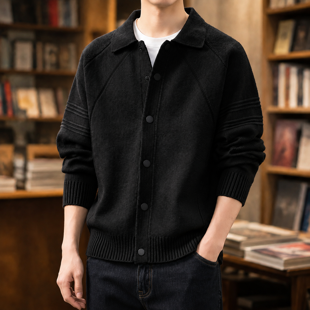 Roman Knit Jacket - Black