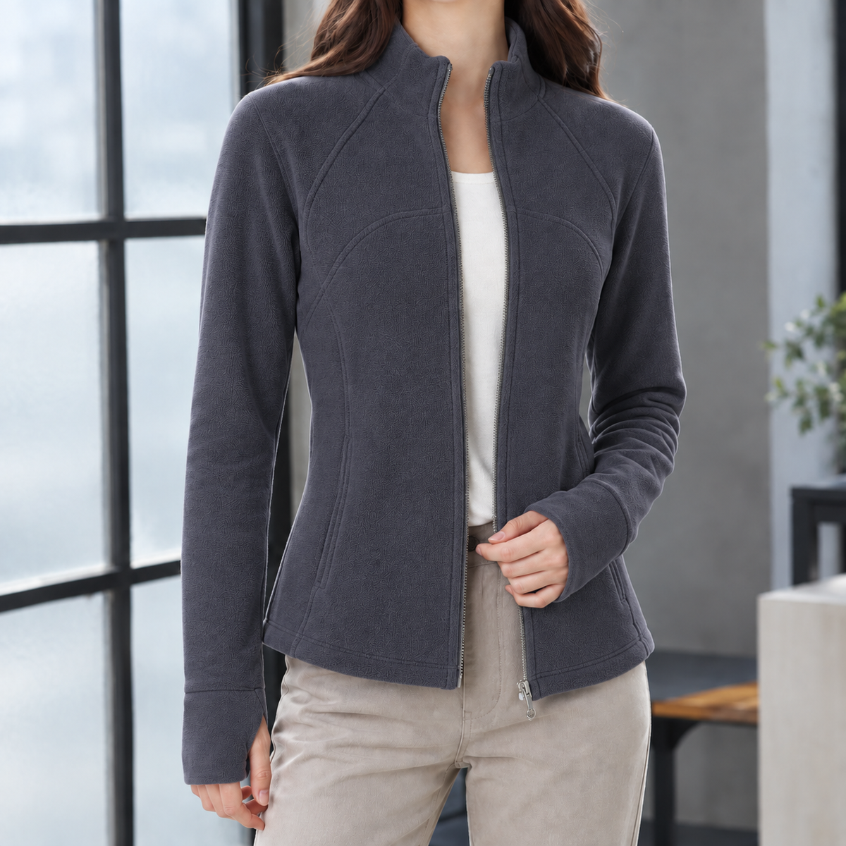 Diana Stand Collar Jacket - Dusk Gray