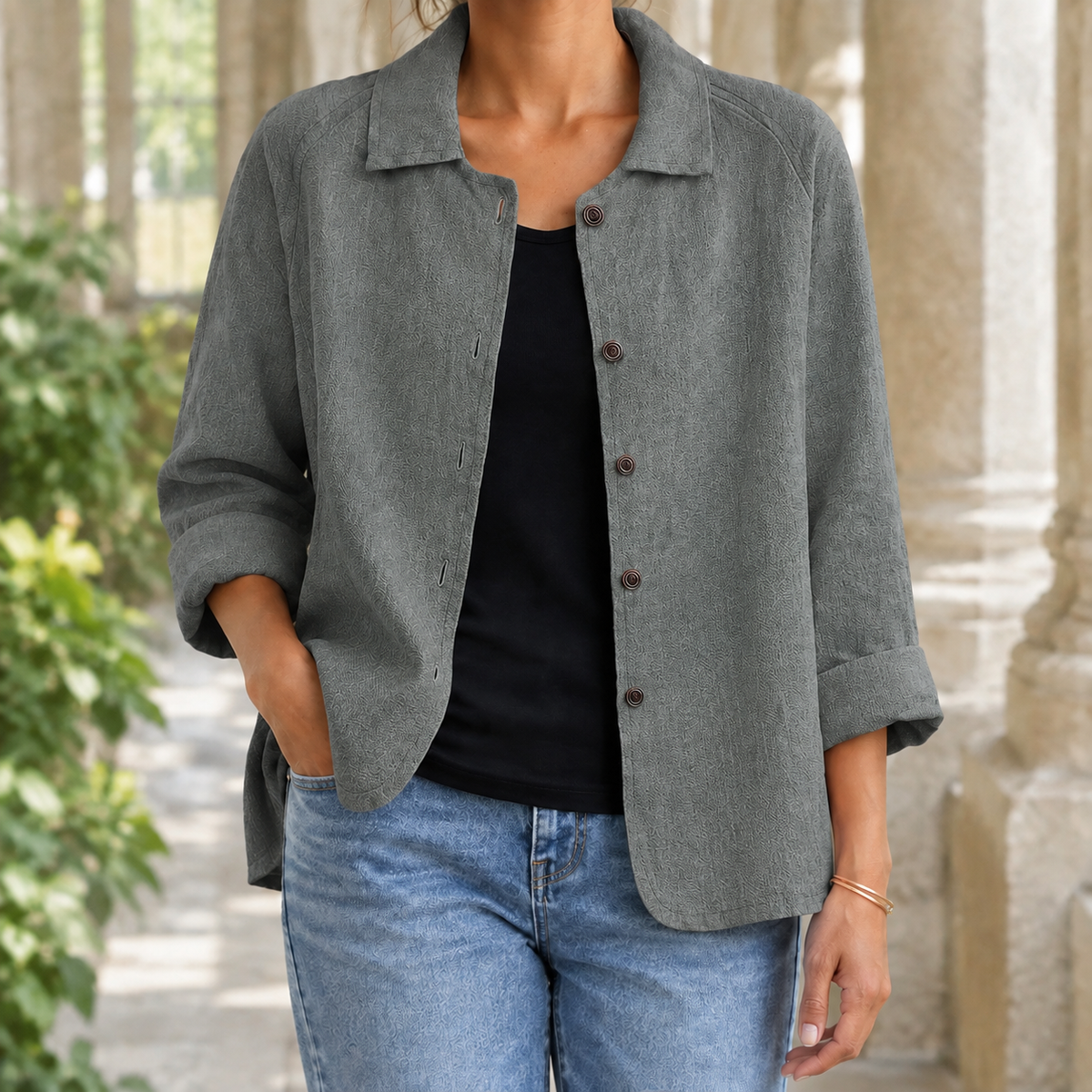 Xenia Relaxed Blazer - Gray