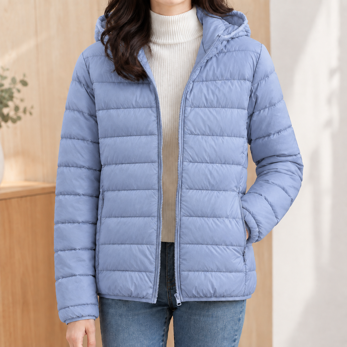 Junia Hooded Jacket - Haze Blue