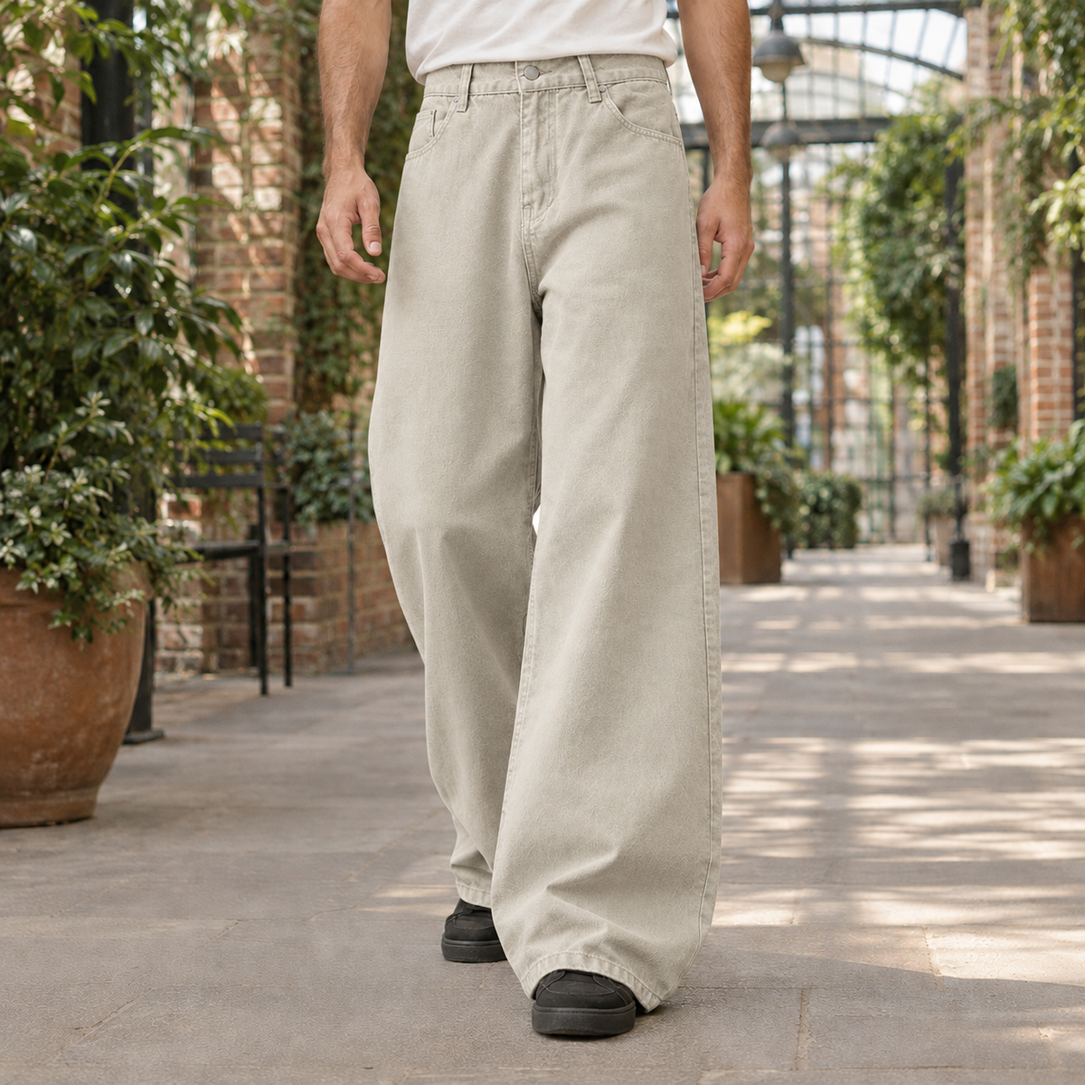 Oswin Wide Leg Pants - Stone
