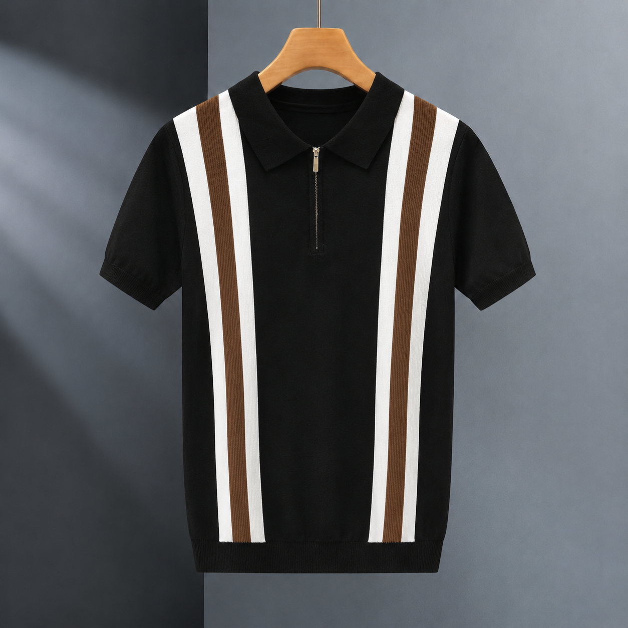 Francis Zip Polo - Black
