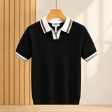 Hector Contrast Polo - Black