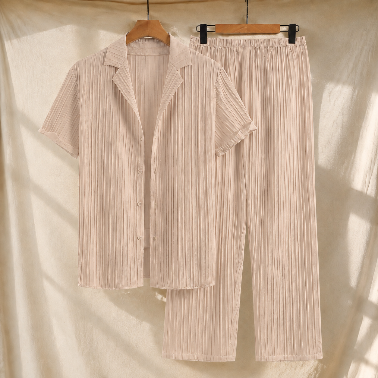 Ambrose Ribbed Set - Apricot