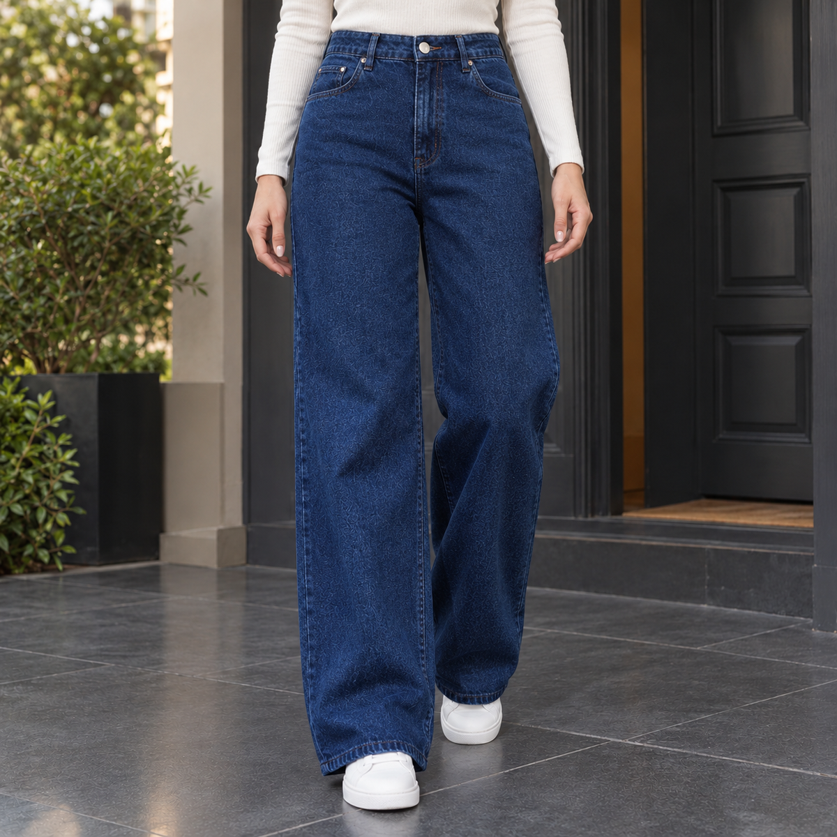 Selena Wide Leg Jeans - Dark Blue