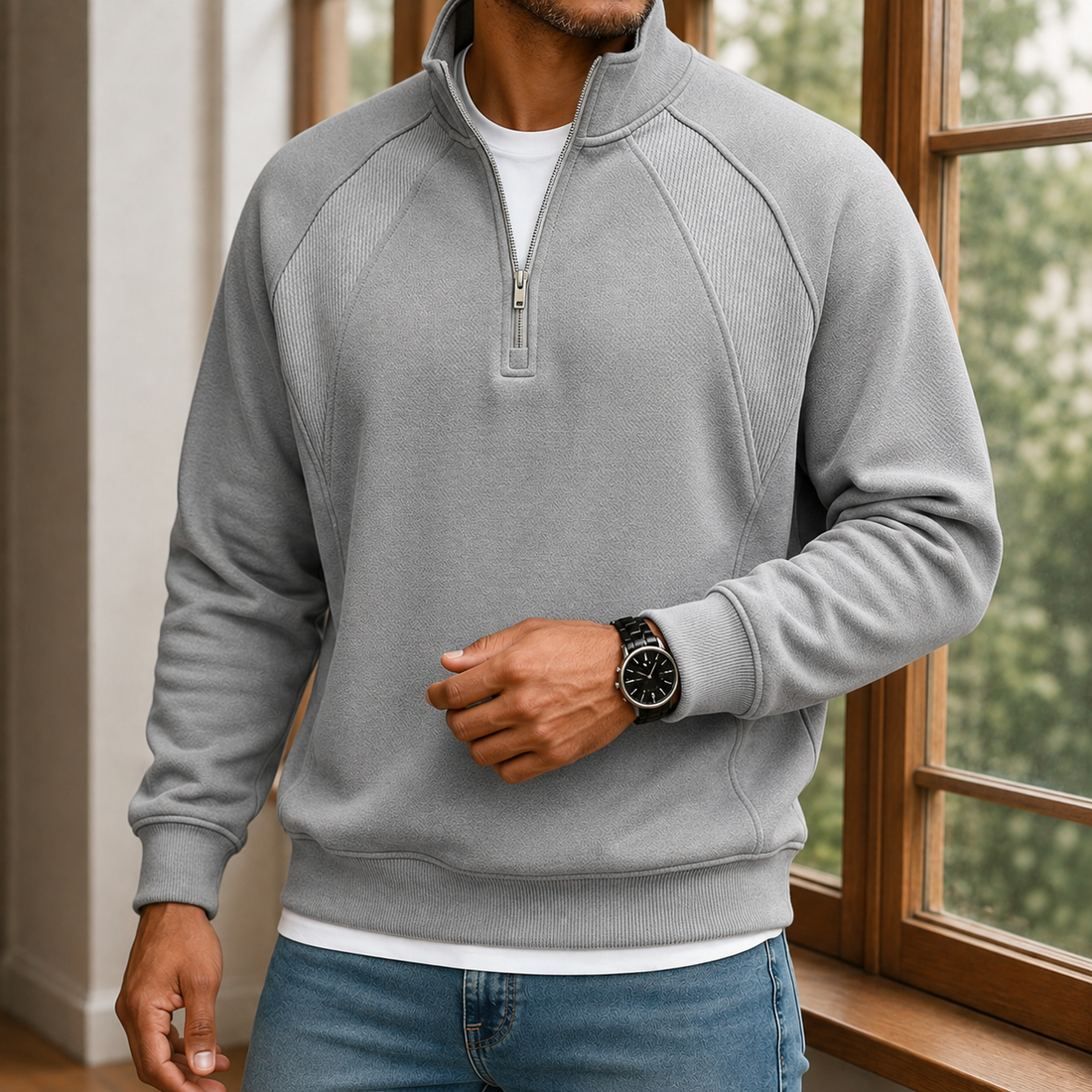 Percival Half Zip Sweatshirt - Gray