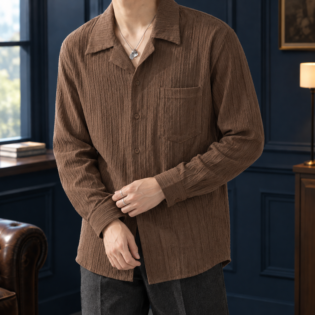 Kasimir Cuban Shirt - Brown
