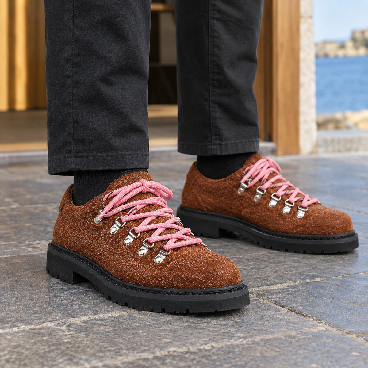 Bertolini Lace Up Derbies - Rust