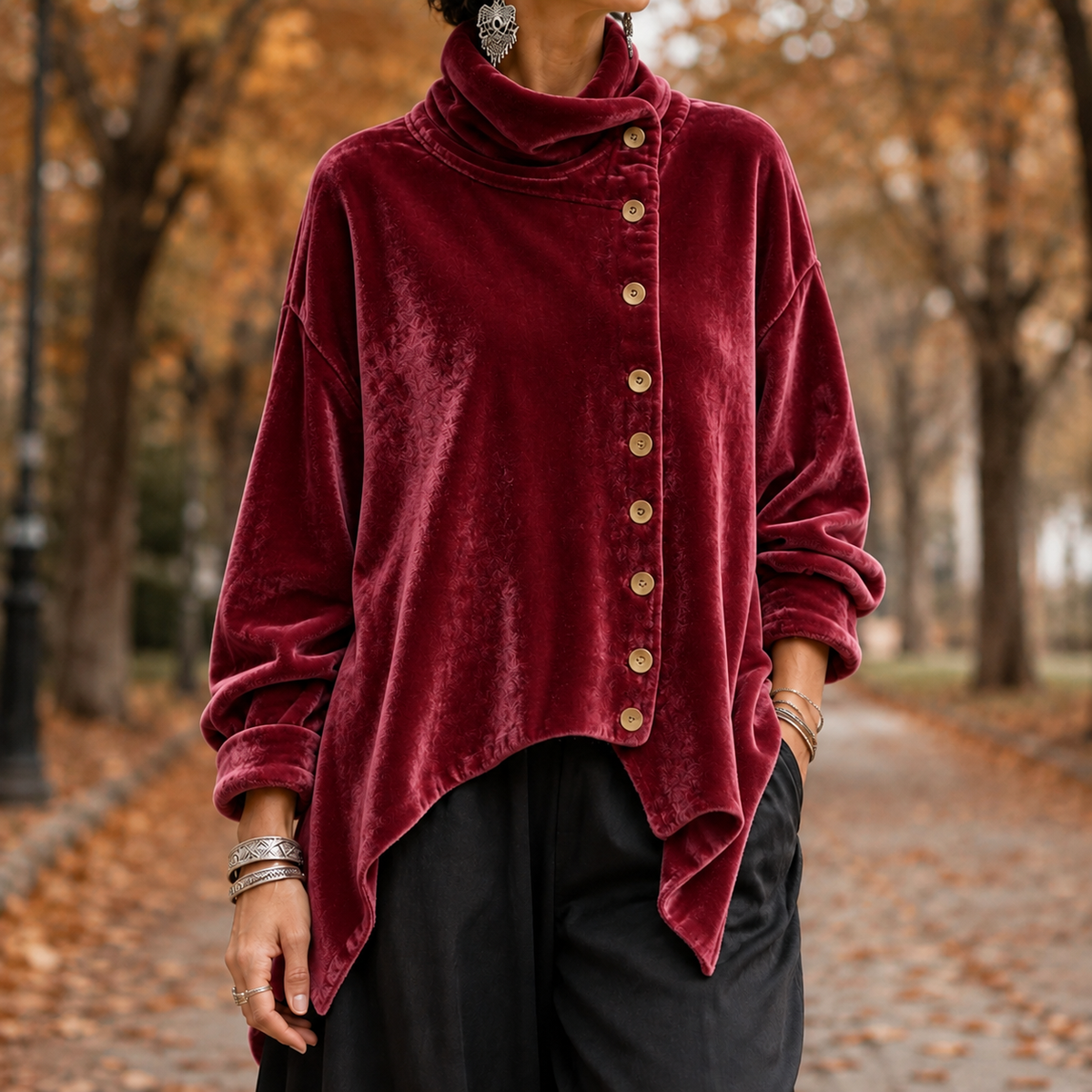 Arabelle Velvet Cardigan - Red