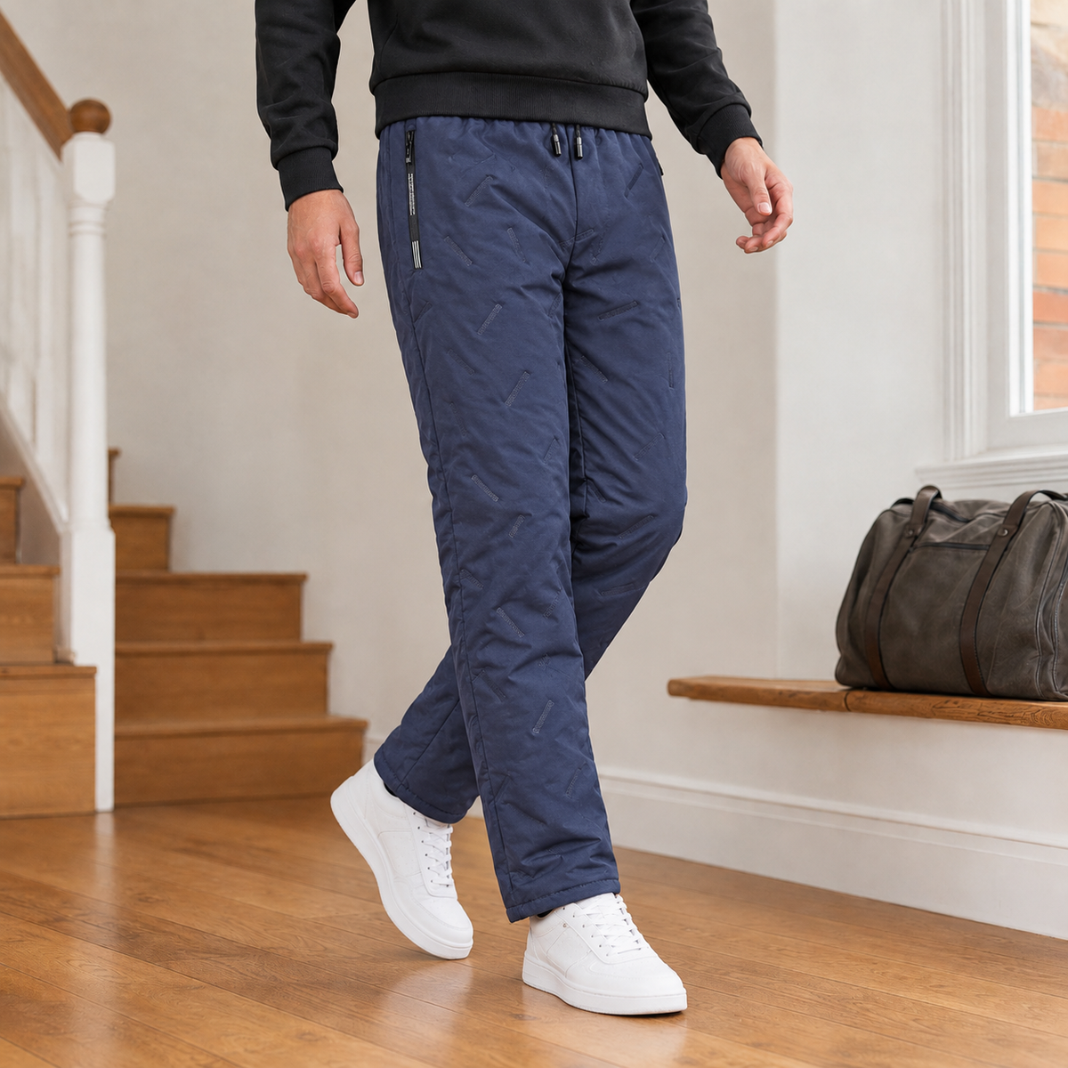 Isaac Straight Leg Pants - Blue Flat-top