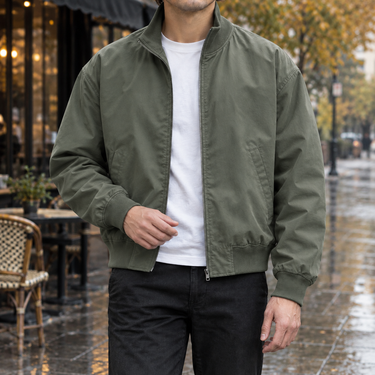 Odilon Bomber Jacket - Military Green