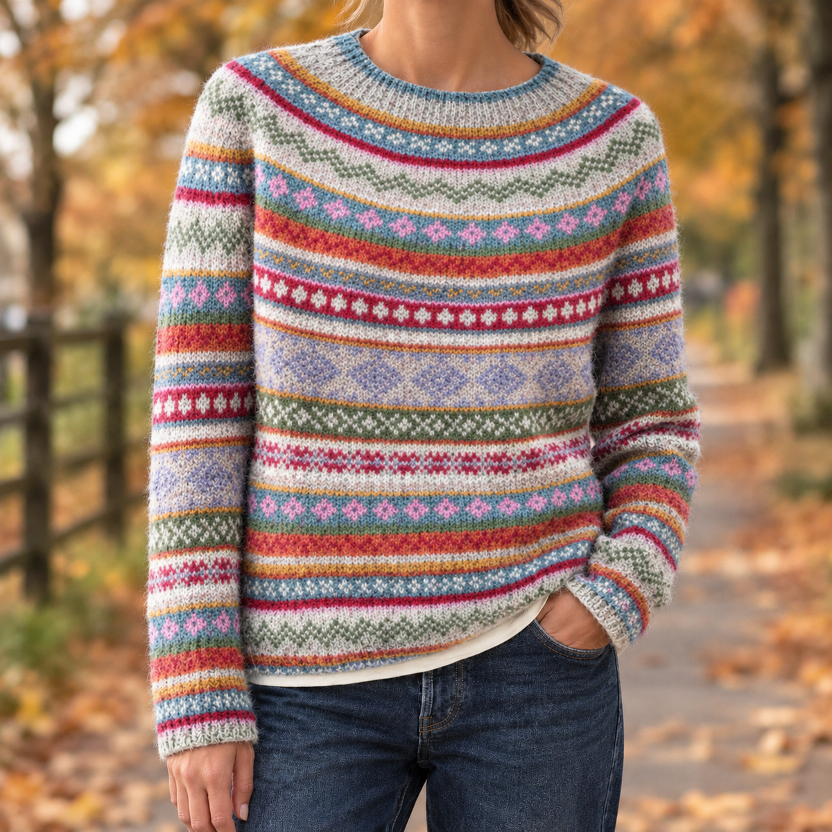 Bethany Fair Isle Sweater - Blue