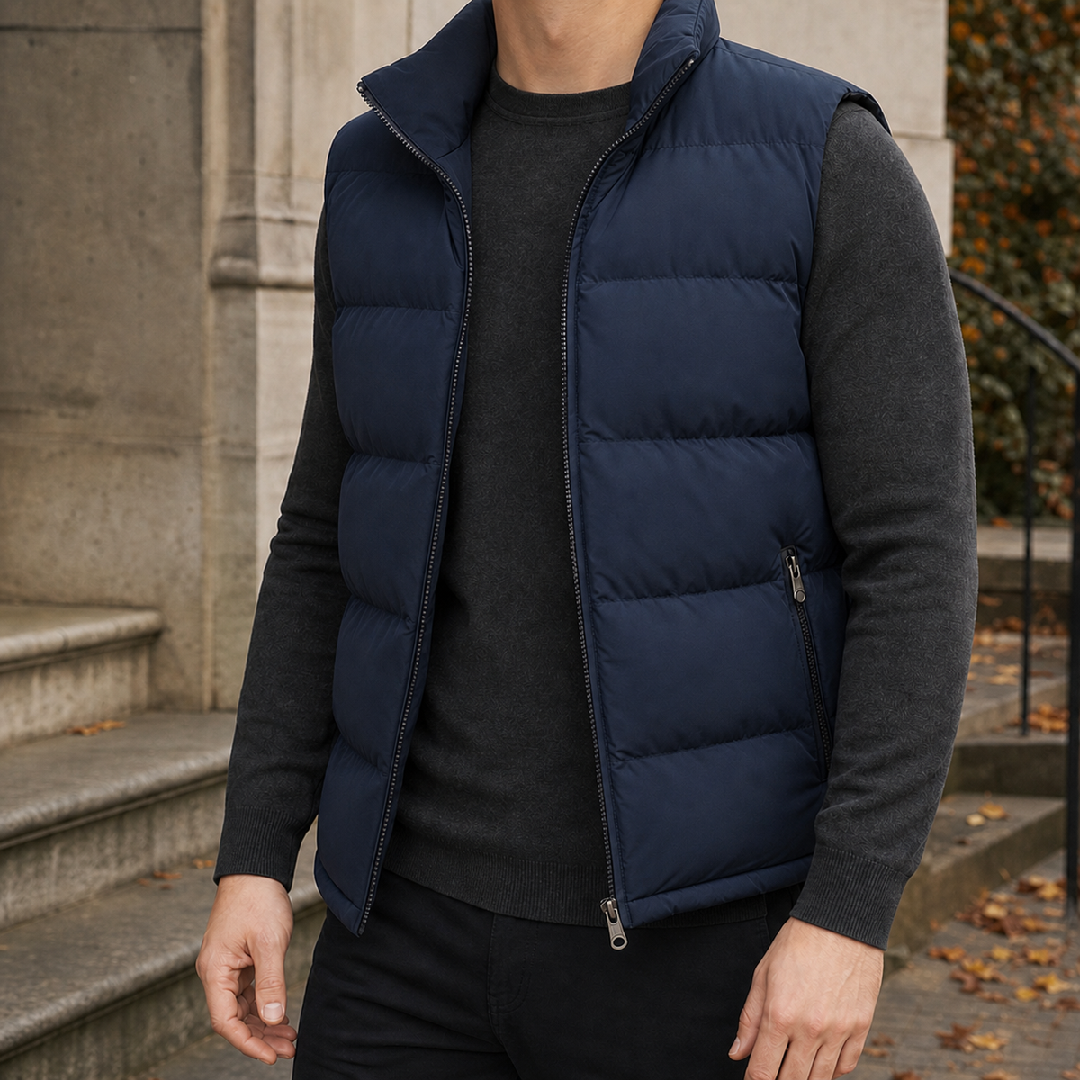 Alistair Puffer Vest - Dark Blue