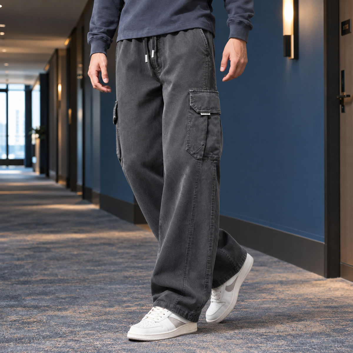 Cooper Wide Leg Pants - Dark Gray