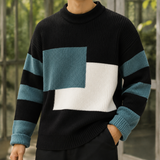 Harris Colorblock Sweater - Pearl Black