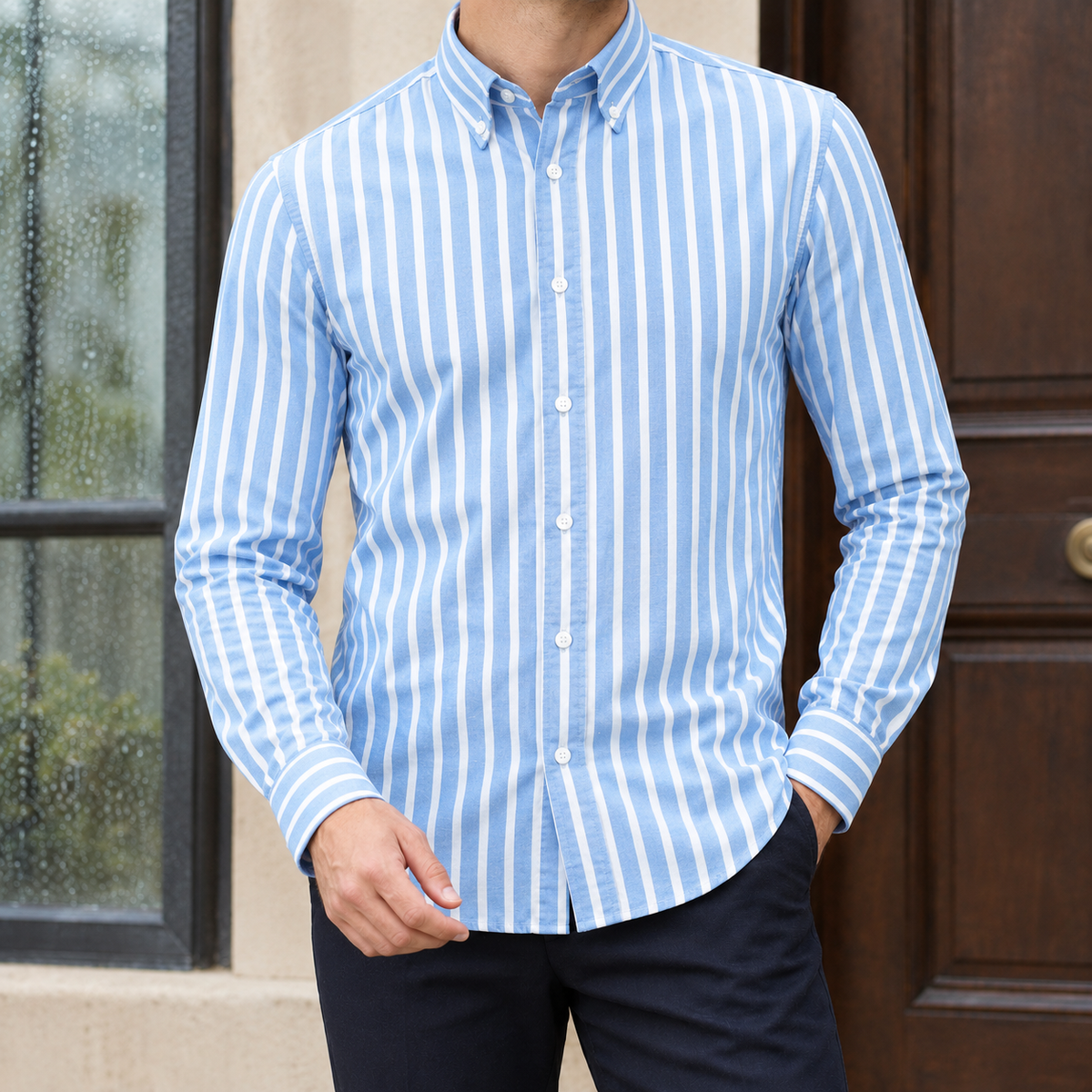 William Striped Shirt - Light Blue