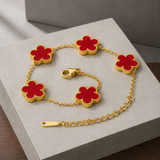 Fletcher Floral Bracelet - Golden Red Shell Bracelet