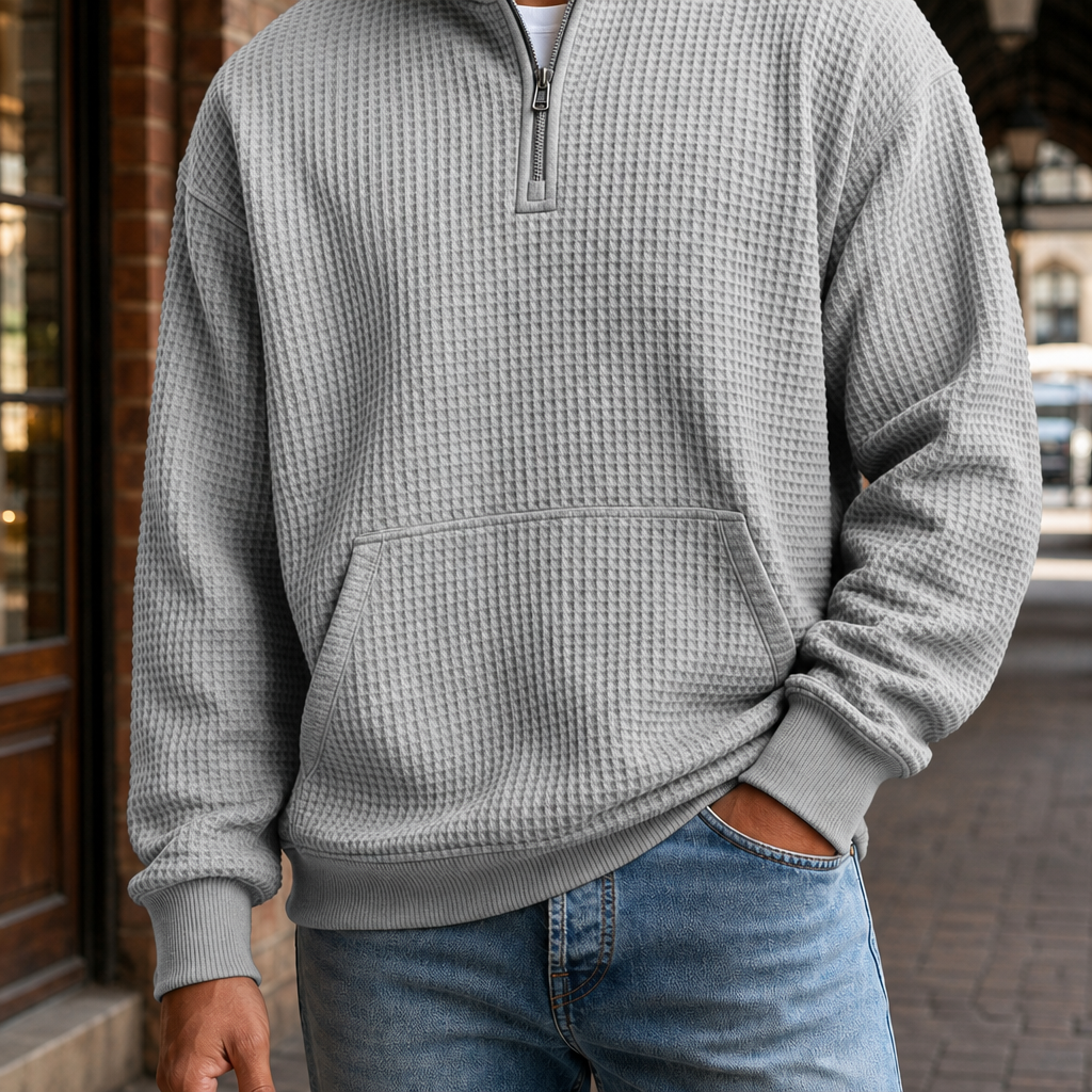 Maximus Waffle Pullover - Gray