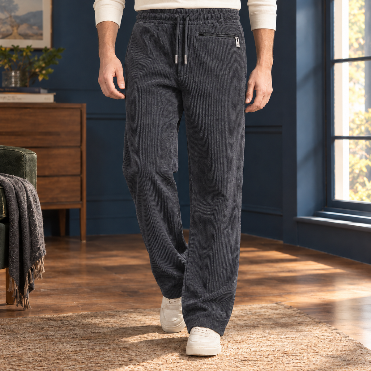 Isidore Straight Pants - Dark Gray