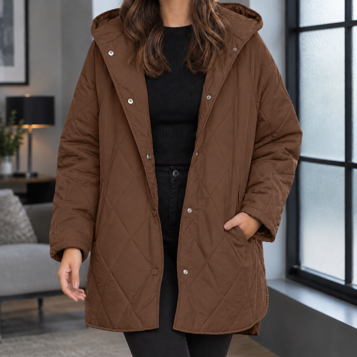 Audrina Quilted Jacket - Brown