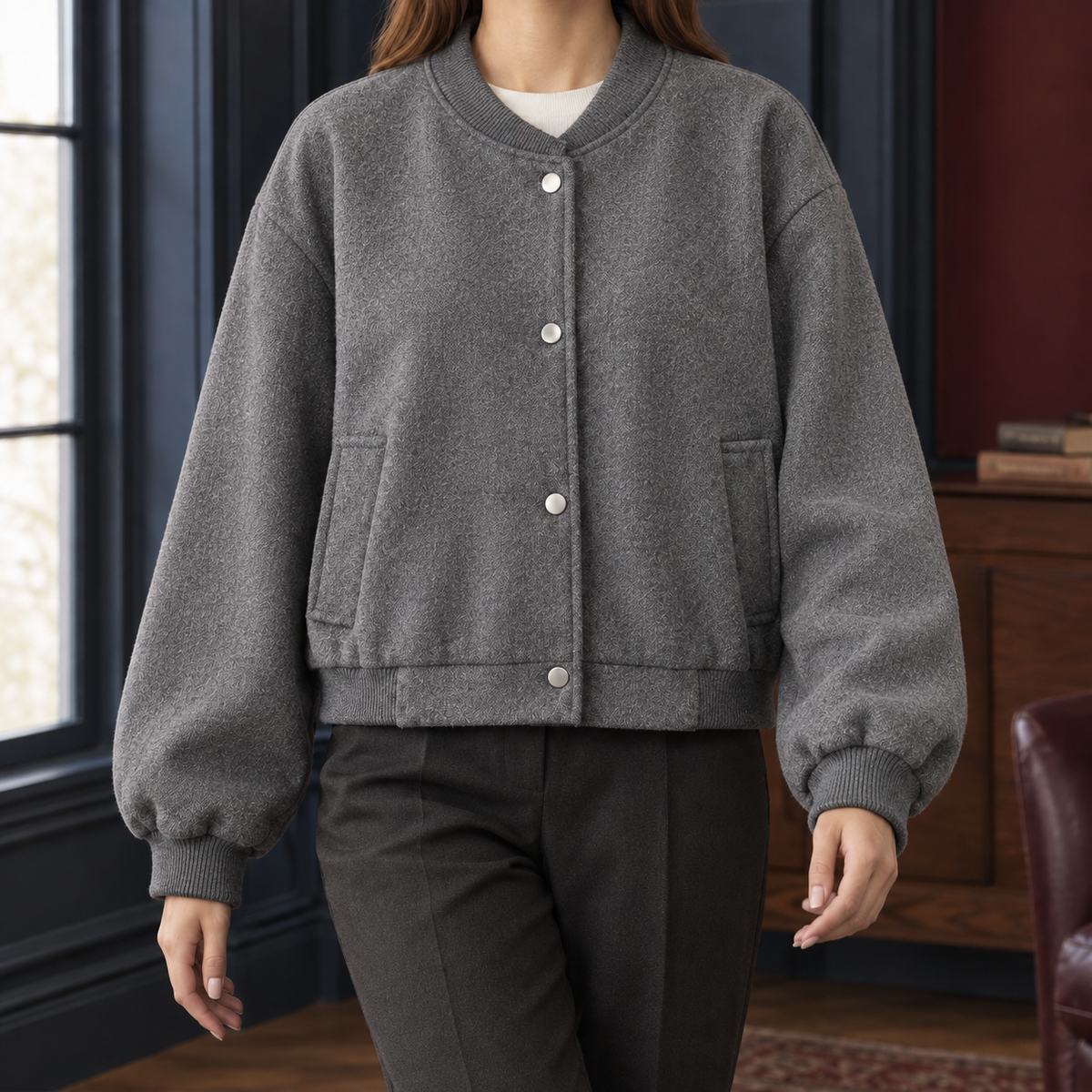 Anouska Bomber Jacket - Dark Gray