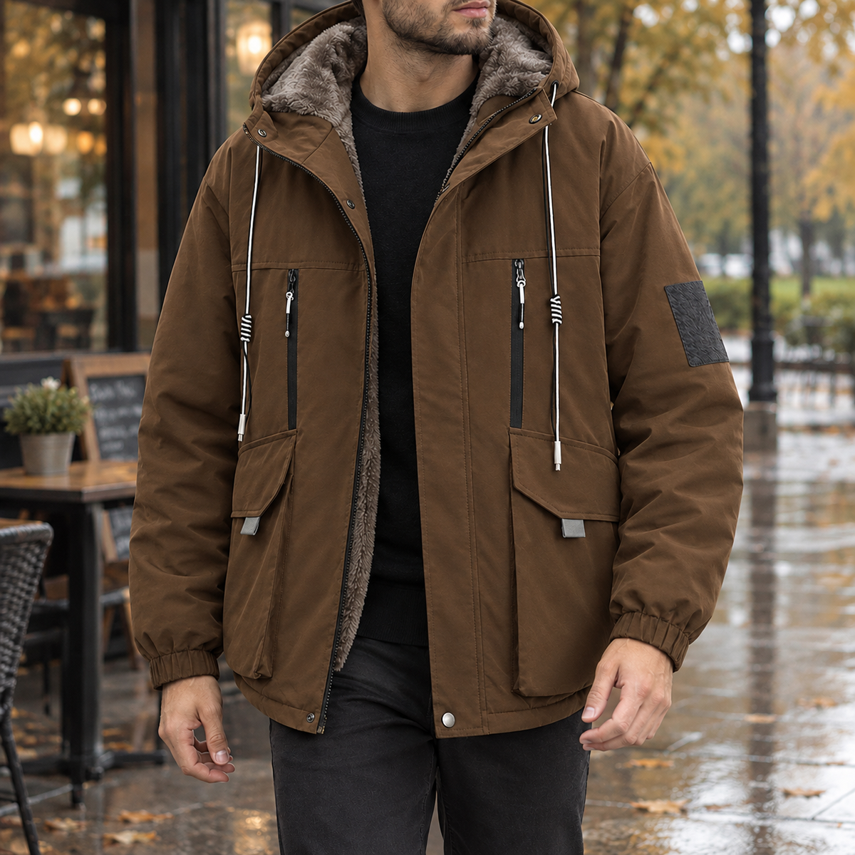 Jordan Fleece-Lined Jacket - Brown