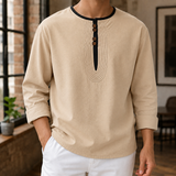 Alexander Linen Henley - Khaki
