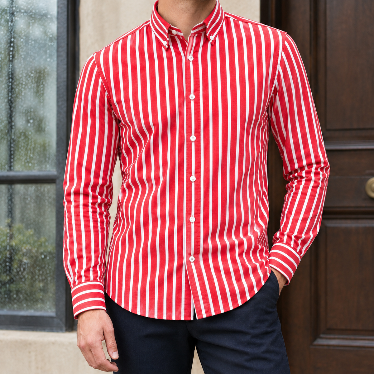 William Striped Shirt - Red