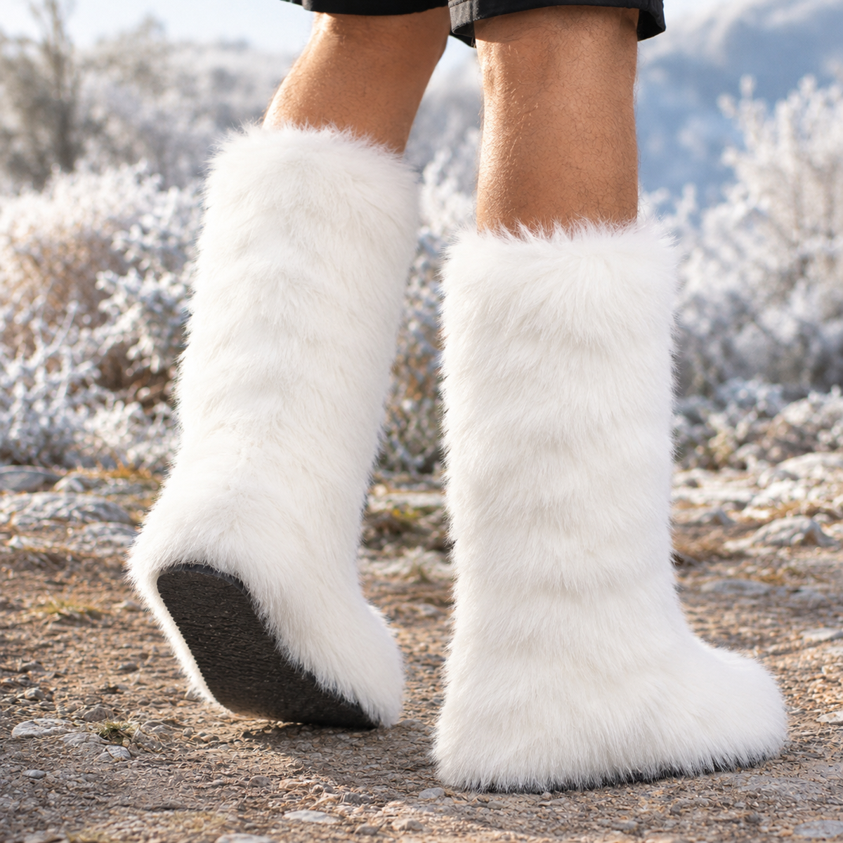 Scaligeri Faux Fur Boots - White