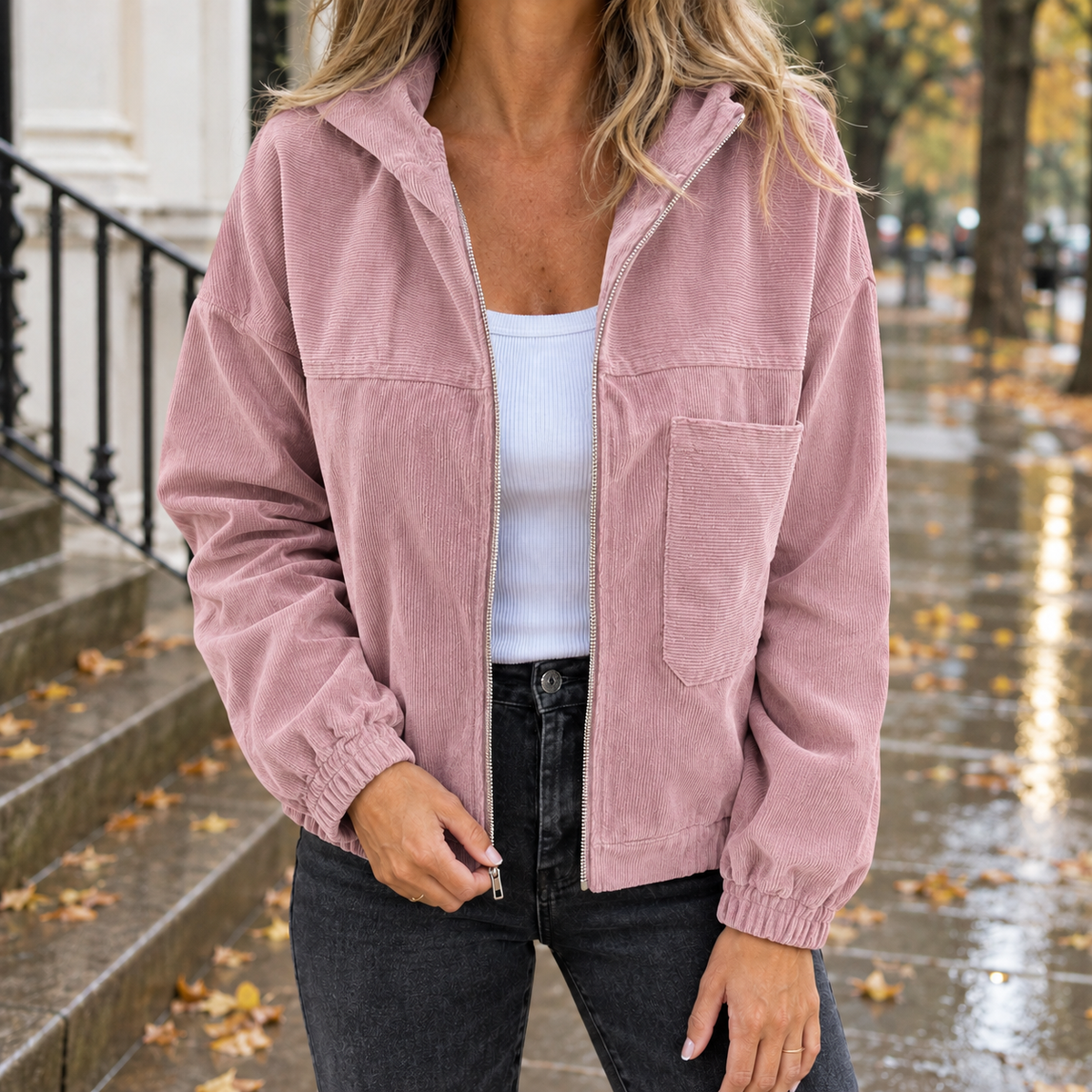 Gwendolyn Corduroy Jacket - Pink