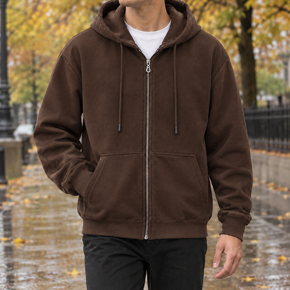 Christian Zip Front Jacket - Brown