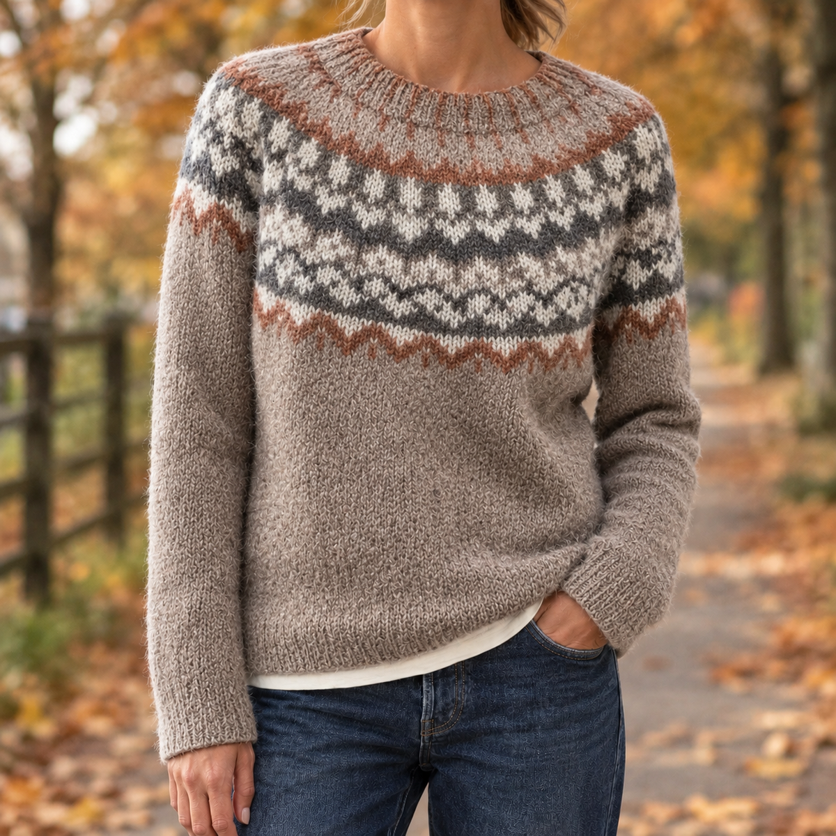 Bethany Fair Isle Sweater - Camel