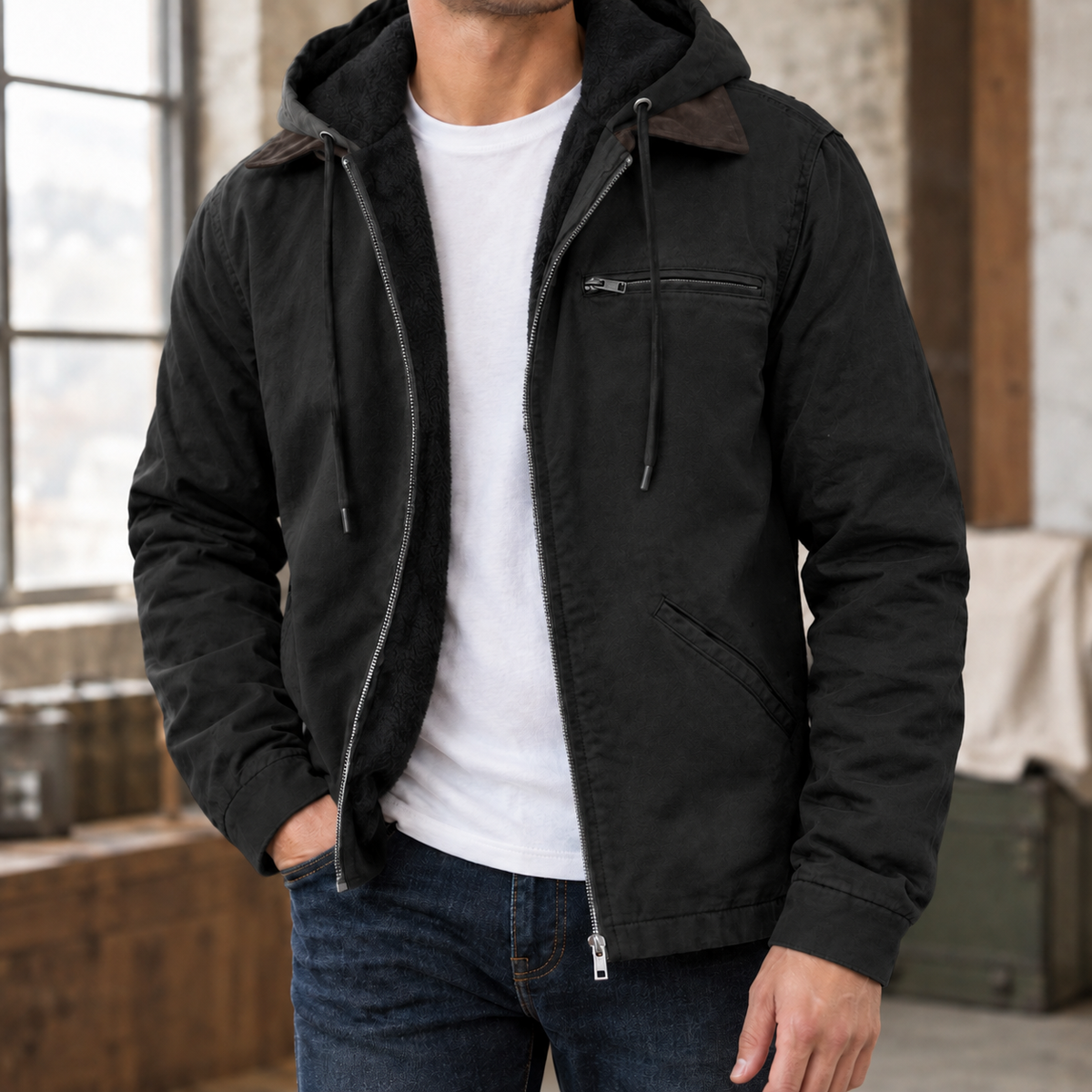 Ludovic Hooded Jacket - Black