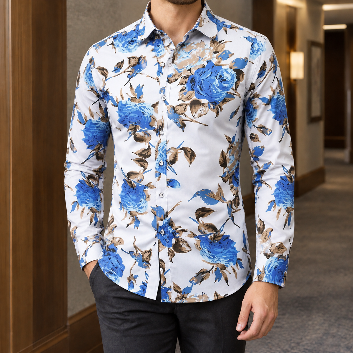 Cedric Paisley Shirt - Blue