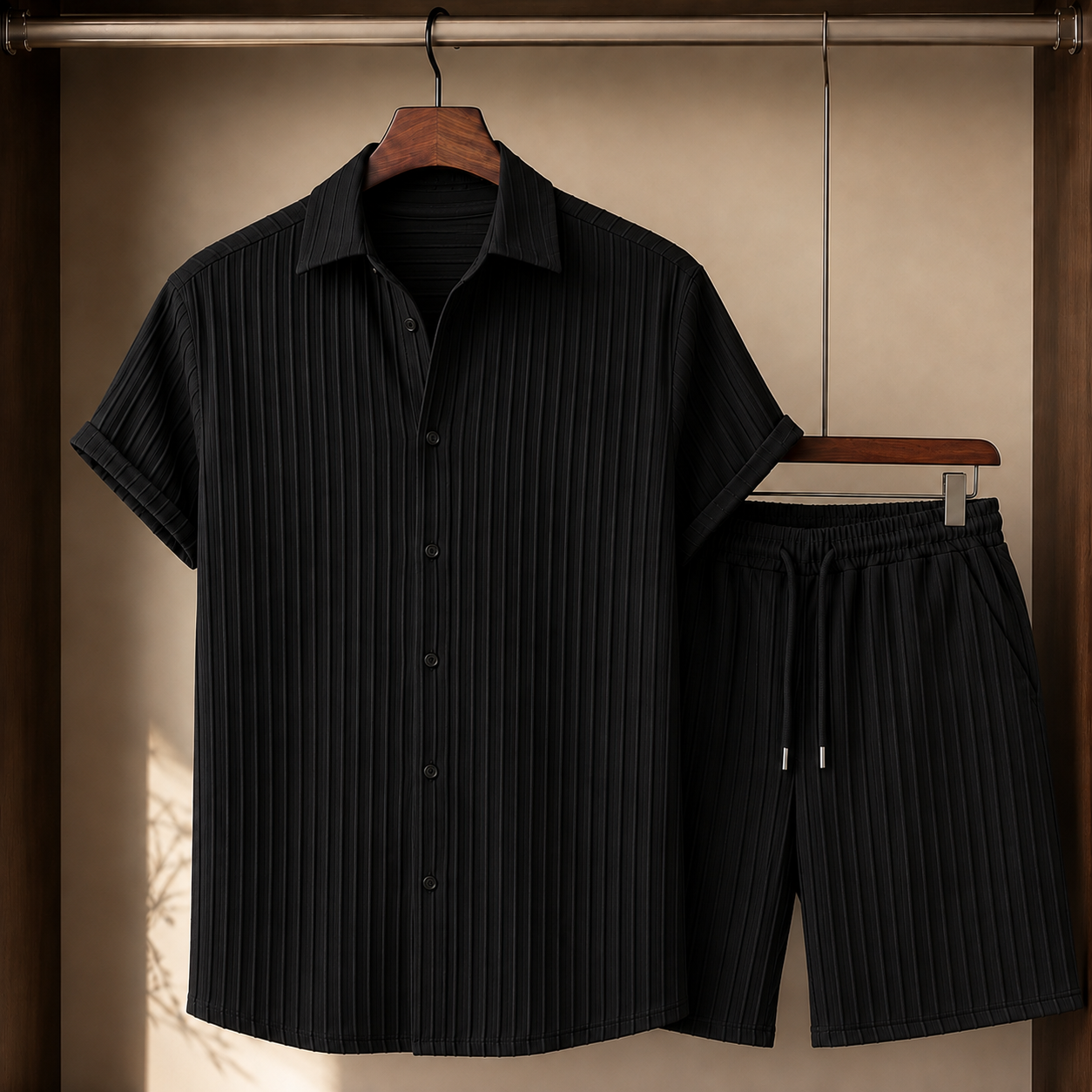 Emmett Pleated Set - Black