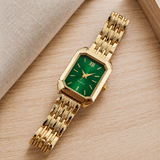 Hawthorne Geometric Watch - Gold Green