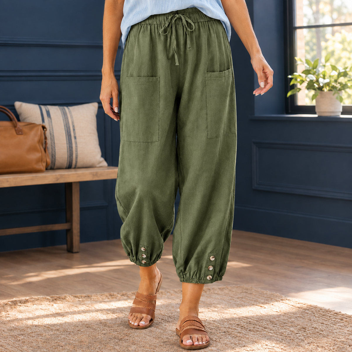 Estelle Relaxed Pants - Olive