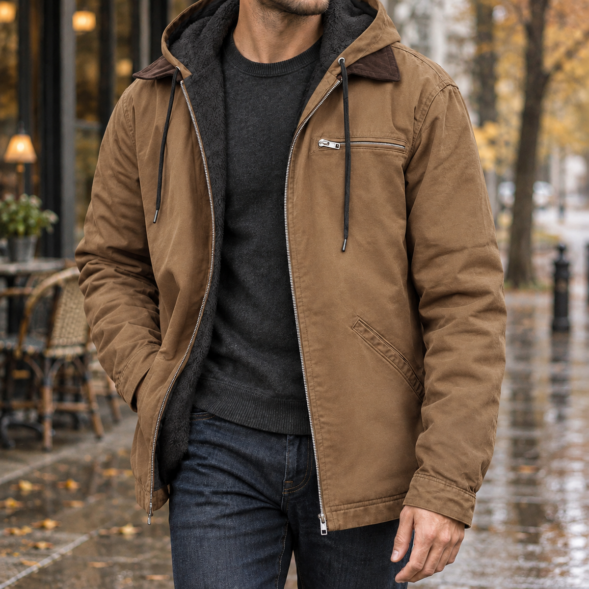 Timothy Hooded Jacket - Camel