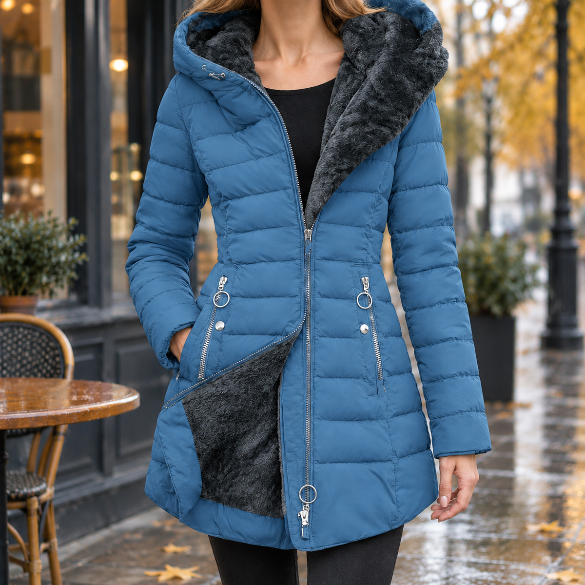 Adeline Quilted Jacket - Blue
