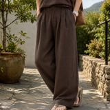Leander Wide Leg Pants - Brown