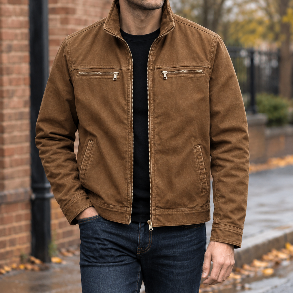 Benoit Zip Jacket - Coffee