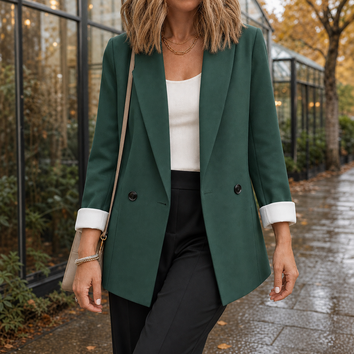 Ysabel Relaxed Blazer - Green
