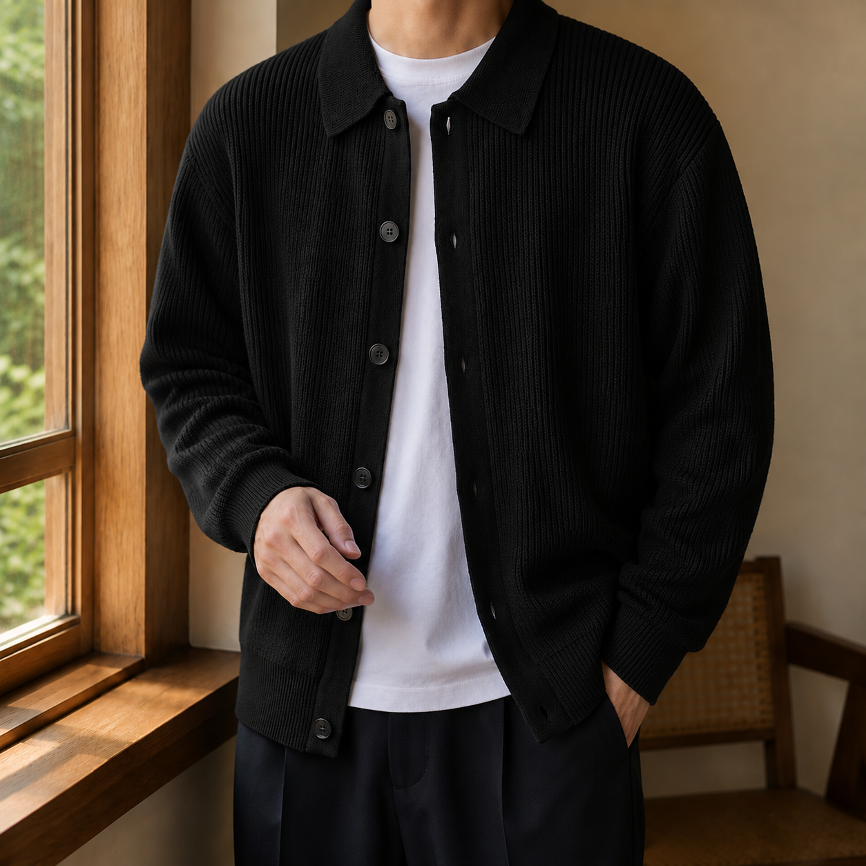 Milo Ribbed Sweater - Black