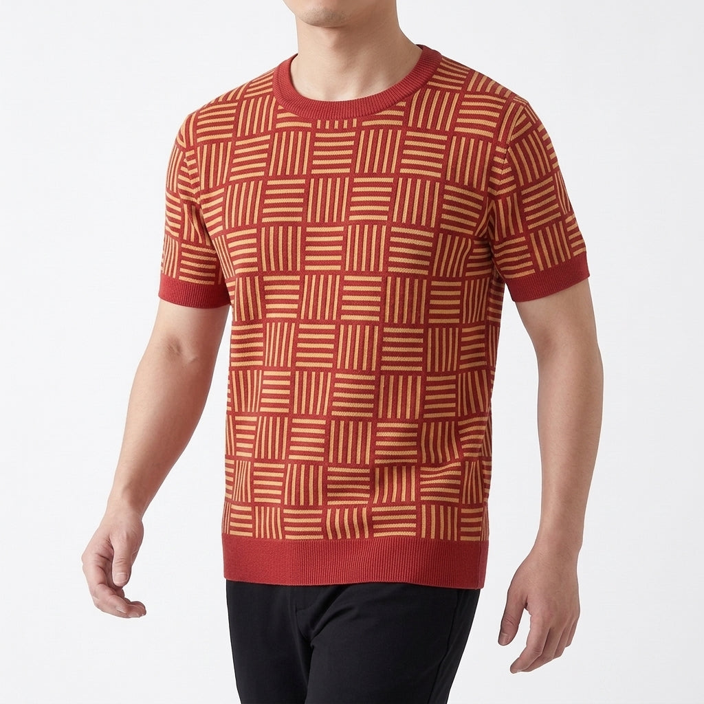 Wyatt Knit Tee - Crimson Amber